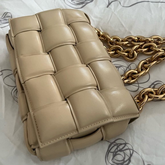Bottega Veneta Padded Cassette Bag with Chain in Porridge - Picture 13 of 14